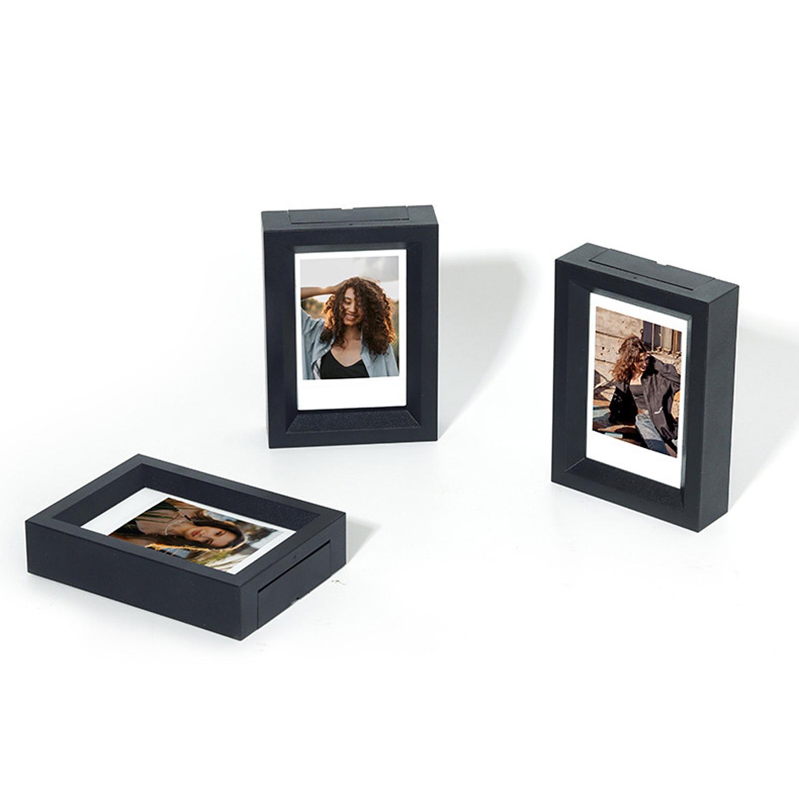 

3 Grids Photo Frame for 3 Inch Pictures Retro Wall Hanging Picture Frame with Back Stand and Hook