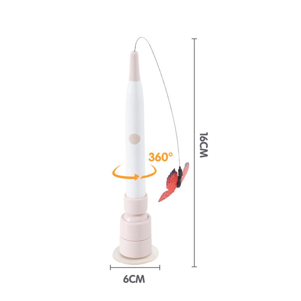 Interaktives Katzenspielzeug mit Saugnapf, drehender Schmetterling, Katzenangel, automatisches Katzenteaser-Spielzeug für Wohnungskatzen