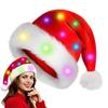 LED Light Light Up Santa Hat Glowing Red Christmas Hat Merry Christmas Red Santa Hat  New Year