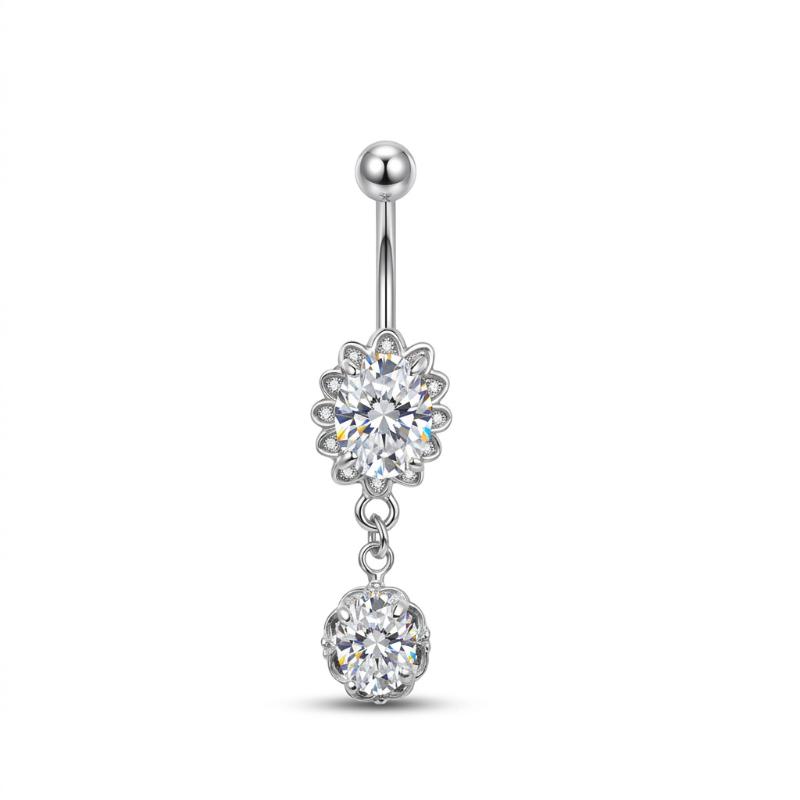 Butterfly Flower Belly Button Rings Rose Key Navel Piercing Jewelry Set For Women Beach Party Body Belly Jewelry Gift