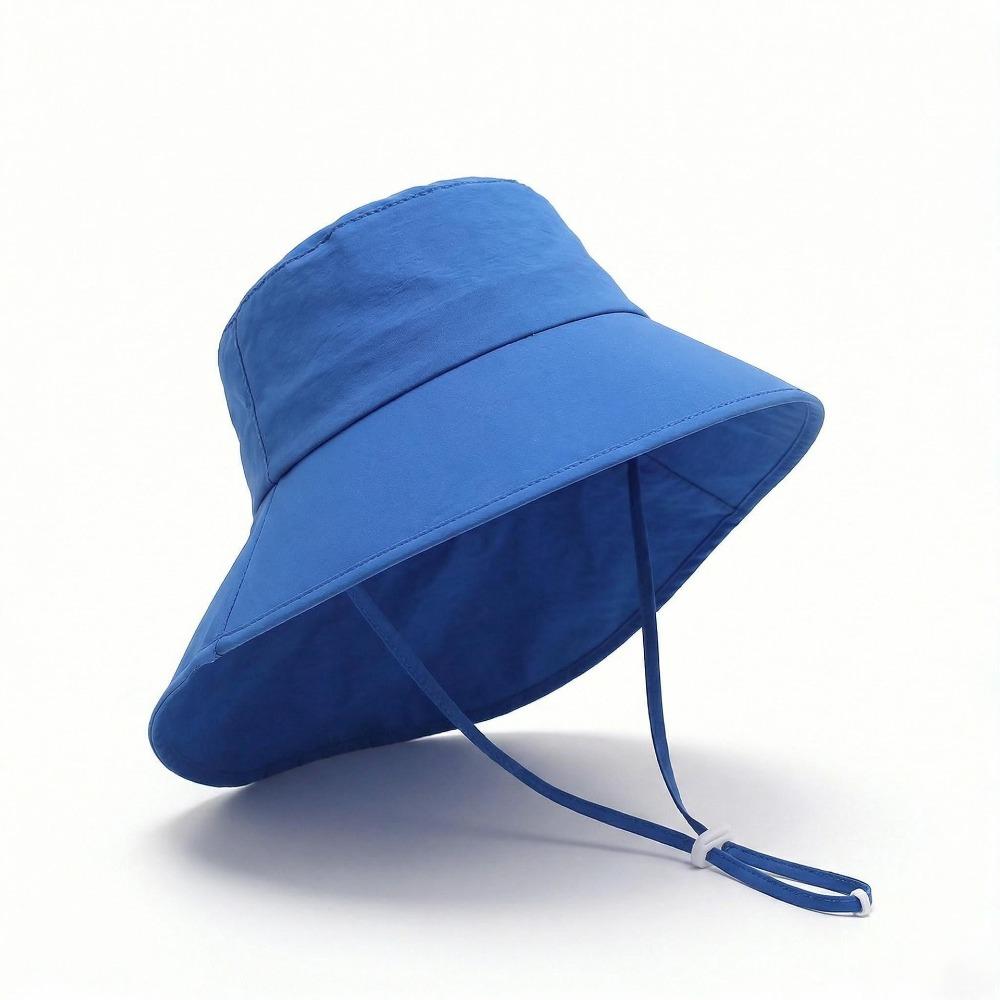 

UV Protection Children s Sun Hat Wide-Brimmed Neck Scarf Sun Cap 3-8 Years Old Unisex темно-синий