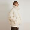ELLE French Style High-End Zipper Warm Solid Color Basic Goose Down Lapel Comfortable Down Jacket Women outerwear Off-White L7WYS055