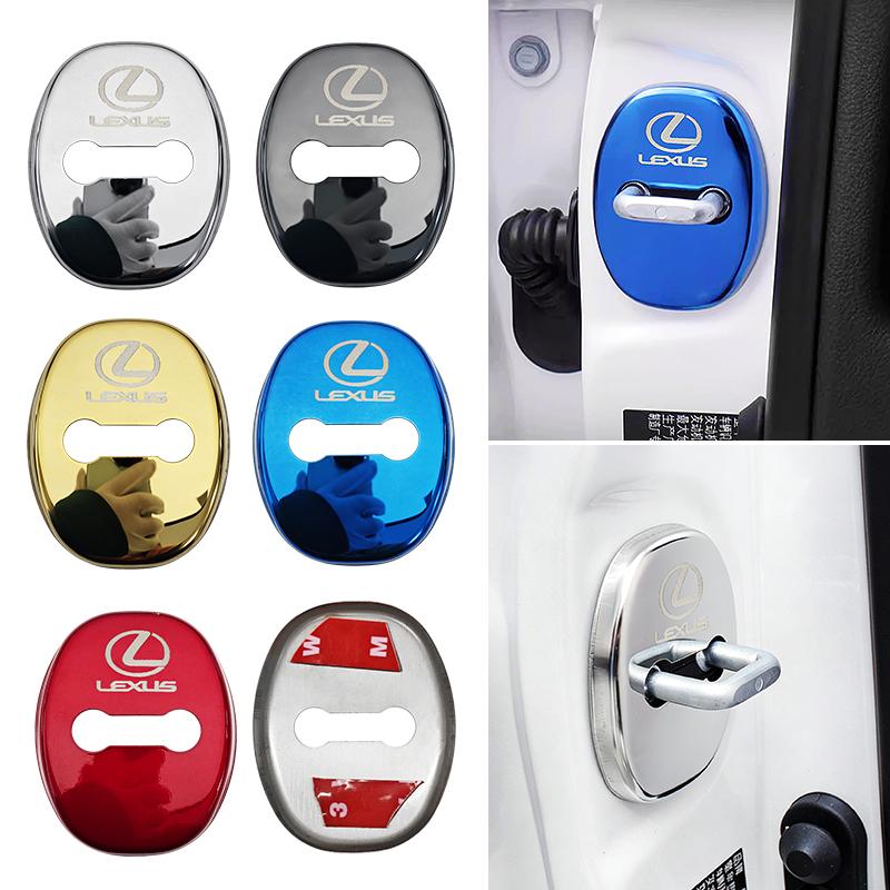 4pcs Metal Car Door Lock Cover Sticker Accessorie For Lexus F-SPORT ES RX NX LS UX LM LX GX LC RZ IS CT GS RC HS SC