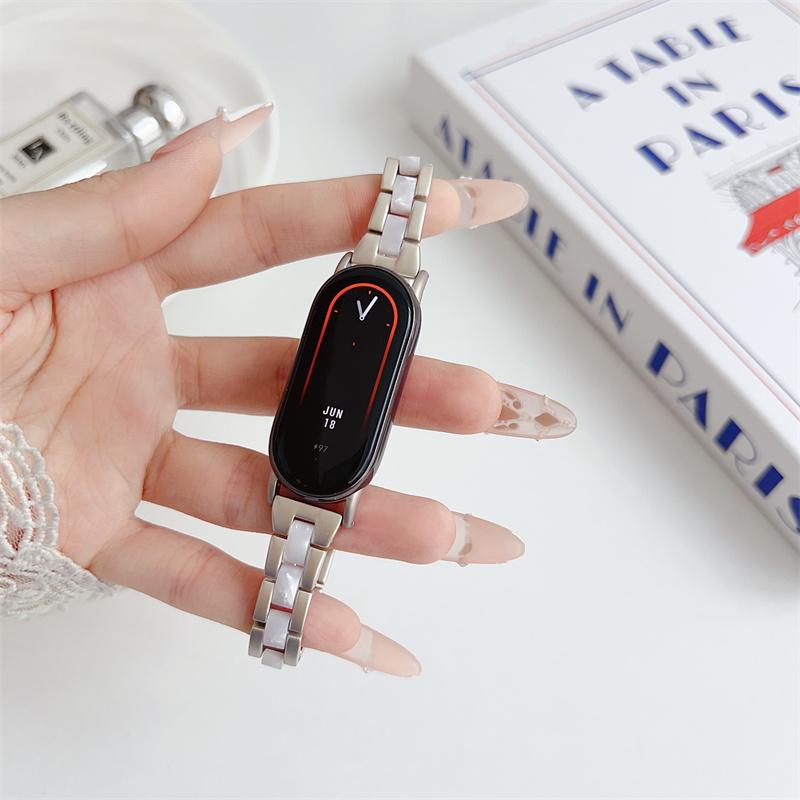 Pulseira de metal para Xiaomi Band 9 8 Pulseira de aço inoxidável Pulseira de substituição para Mi Band 9 Correa Strap Acessórios