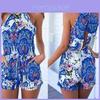 Stylish Women Summer Sexy Romper With Beautiful Floral Print And Backless Design