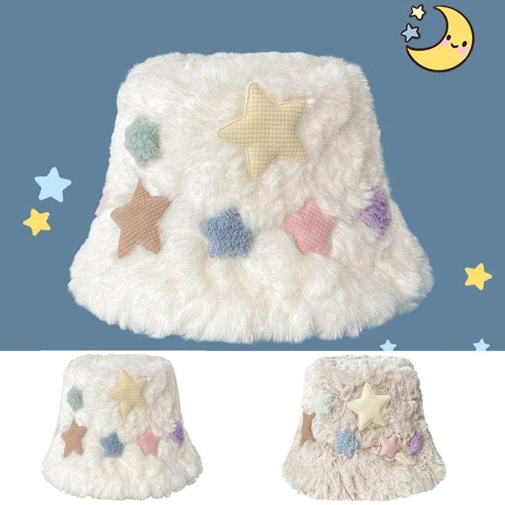 

Plush Bucket Hat Foldable Panama Hat Portable Fisherman Cap Women хакі