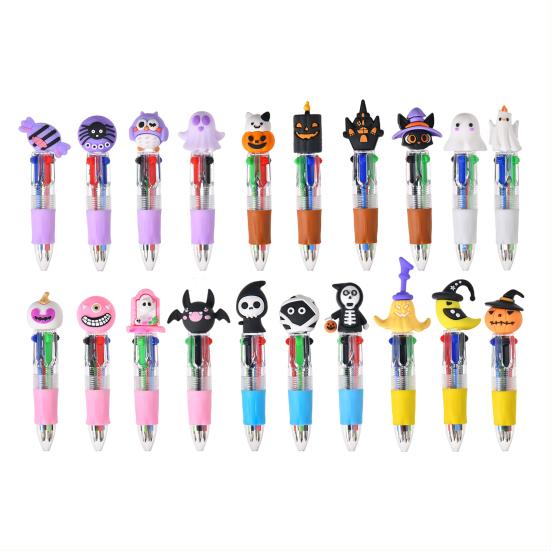 Halloween Ballpoint Pens Cute Mini Pen Set for Kids Pumpkin Ghost Bat Design Ink Pens 0.5mm Smooth Writing Gel Pens Fun Gifts for Family Friends