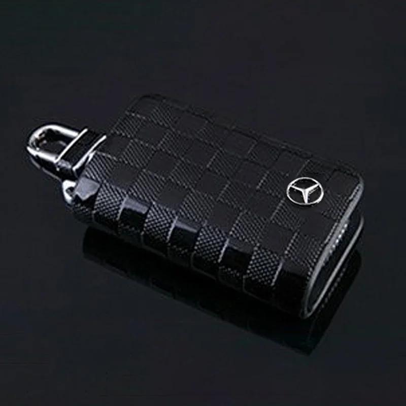 

New 2025 Leather Car Key Case Full Cover Shell Zipper Bag For Mercedes Benz AMG A B C E GL S GLA GLK CLS Class W204 W205 W212 W4