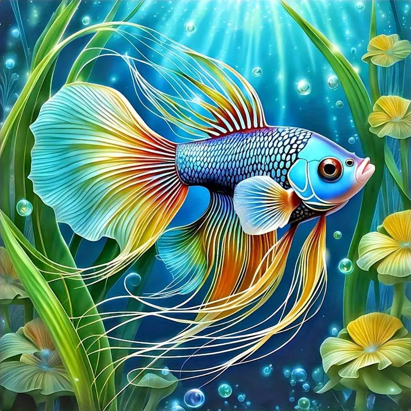 

Нови надходження Алмазна вишивка Риба 5d Зроби сам Мозаїка Тварина Картина зі страз Прикраса стіни для дому Подарунок ручної роботи Round 20x20cm