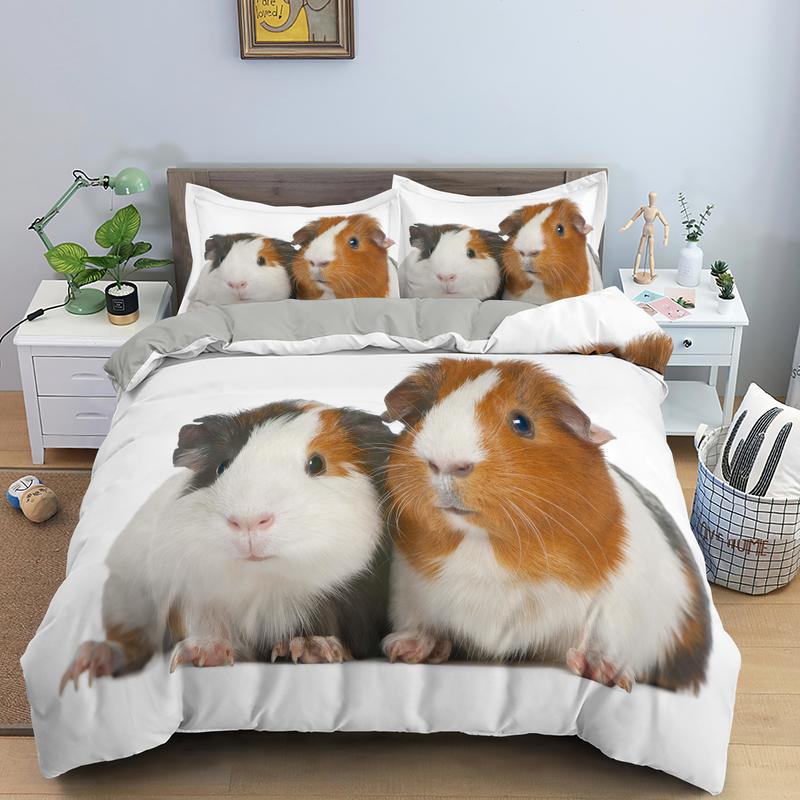 Comforter Guinea Pig Bedding Set King/Queen Size Cute Mouse 3D Printed Animal Comforter For Kids Boys Girl Hamster