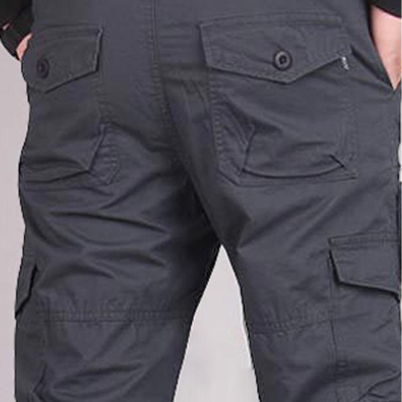 Men's Winter Plus Velvet Multi-Pocket Casual Work Pants - Trendy, Large Size, Thick Fat Trousers