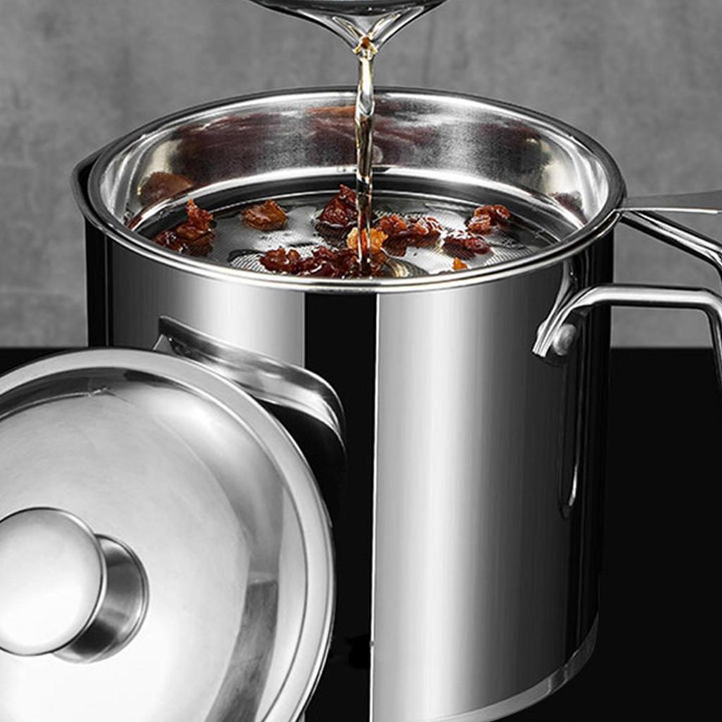 Oil Dispenser Bottle Stainless Steel Fine Mesh Filter Food Grade for Olive Soup Storage Cooking Frying Home Apartment  Camping