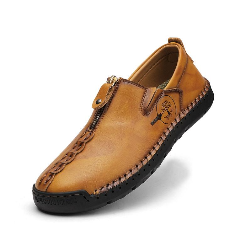 2025 Popular Leather Shoes Men's One-pedal Sewn Sole Casual Men's Loafers Large Size Men's Shoes 4748