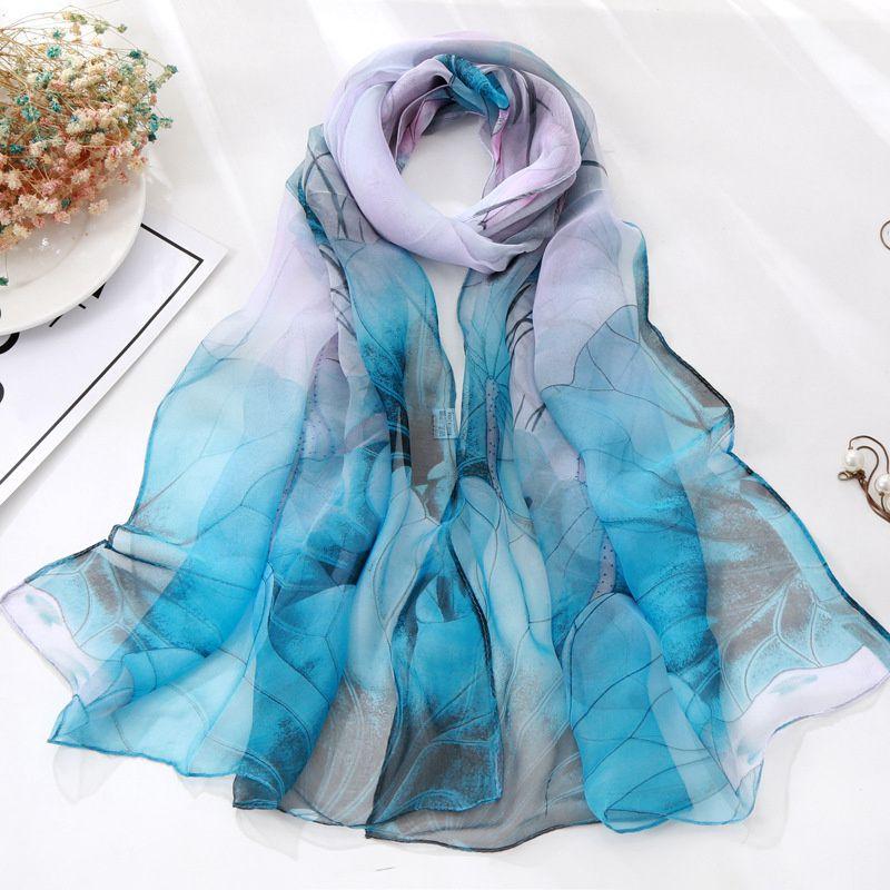 Scarf Lotus Pond Wholesale Long Women's Scarf Beach Scarf Moonlight Thin Summer Lotus Sunscreen Scarf Scarf