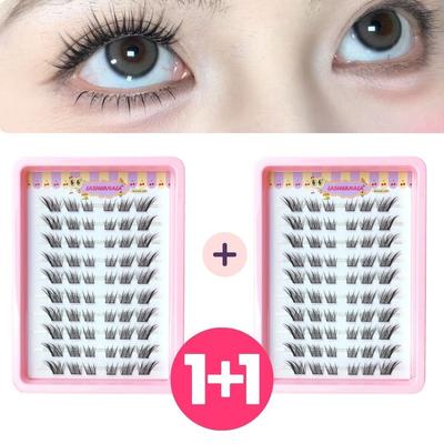1+1 Lashernala 120 Strähnen Wimpernverlängerungen, kleberlose Wimpern, Augenbrauenverlängerungen, Strähnenwimpern, Cat Eye, Fox Eye