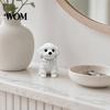 Welpen Schreibtisch Dekoration 3D Gedruckte Sitzende Hunde Figur, Mini Weiße Statue für Schreibtisch Ornament Dekoration, Moderne Tierform Heim Büro Bücherregal Retro