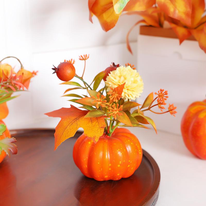Simulation Pumpkin Decoration Thanksgiving Decor Pumpkin Halloween Artificial Pumpkin Tabletop Ornaments Autumn Harvest Decor