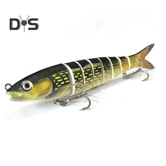 13.5CM/19G Multi-Jointed Fishing Lure with Hooks Slow Sinking 8-Section Swimbait Bionic Hard Artificial Bait Freshwater Saltwater Fishing Accessories