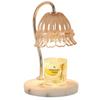 Visame Candle Warmer Lamp, Cute Flower Design, Dimmable, Glass, Marble, Aroma Warmer, Aroma Lamp, Aroma Dissolving, Nordic Style, Gift (Champagne Gold
