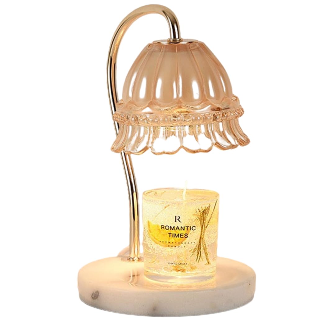 

Visame Candle Warmer Lamp, Cute Floral Design, Dimmable Glass and Marble Candle Warmer, Aromatherapy Lamp, Aroma Melting Lamp, Nordic Style, Gift