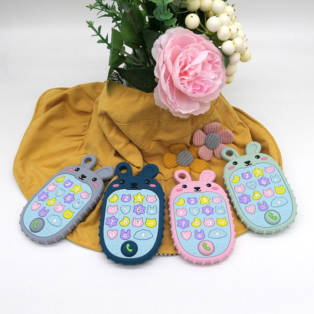 Neuer Babybeißring Handyform Silikonbeißring Zahnungsspielzeug Kinder Sensorisches Lernspielzeug Babygeschenkset