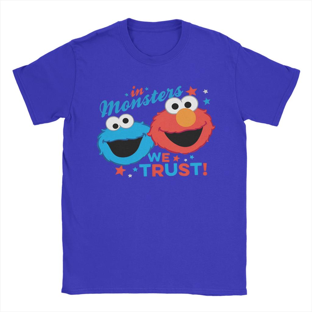 Sesames Streets Elmo T Shirt Unisex Womens Cotton Humor TShirts Round Collar Oscar Tees Short Sleeve Clothing 4XL 5XL