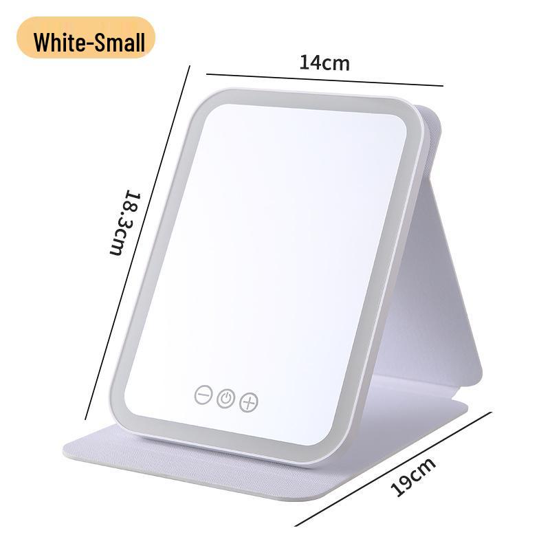 Portable PU Leather Folding Makeup Mirror - Square, Vintage Design in Large, Medium, Small for On-the-Go Beauty and Touch-Ups.