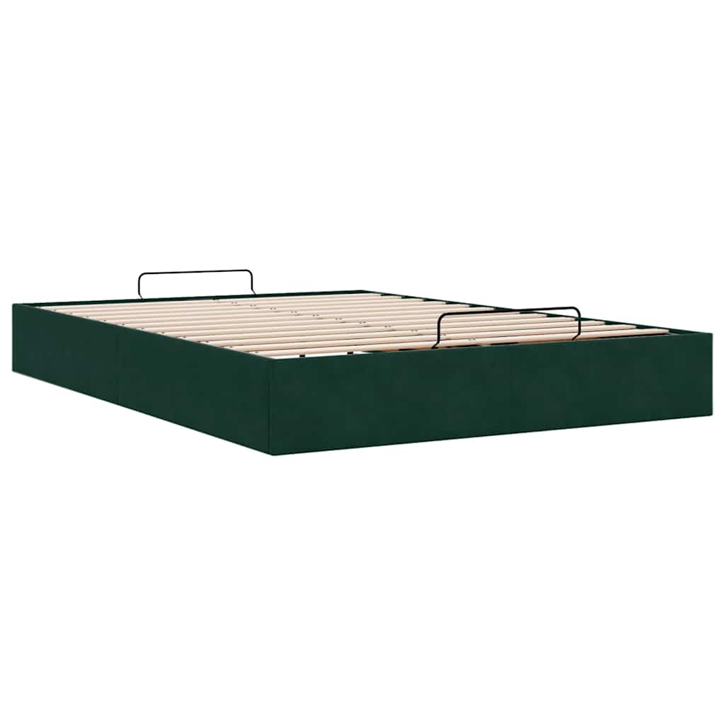 Ottoman Bed Without Mattress Dark Green 140x200 Cm Velvet