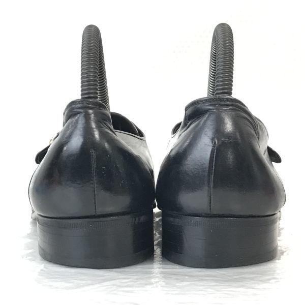 GINZA-1897-TOKYO FUTABAYA Leather Monk Strap Loafers 23.0 Black business shoes(USED)