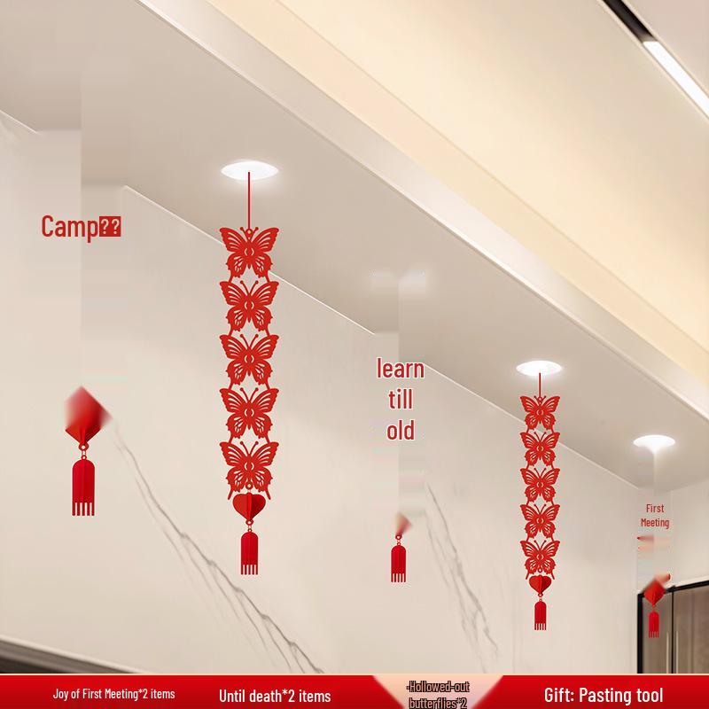 Wedding Ceiling & Bedroom Double Happiness Decorations Set
