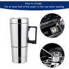 300ml Car Electric Tea Kettle, 12V Stainless Steel Electric In-car Travel Heating Cup Car Water Heater Travel Portable Heating Cup with Lid for Most