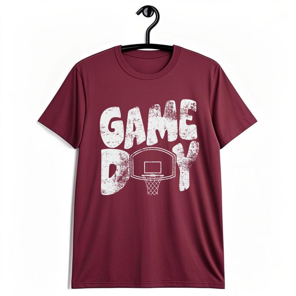 Game Day Distressed Basketball Hoop Graphic Tshirt Retro Sports Fan Aesthetic Tee Basketball Lover Gift Tshirt Unisex Unisex Tops