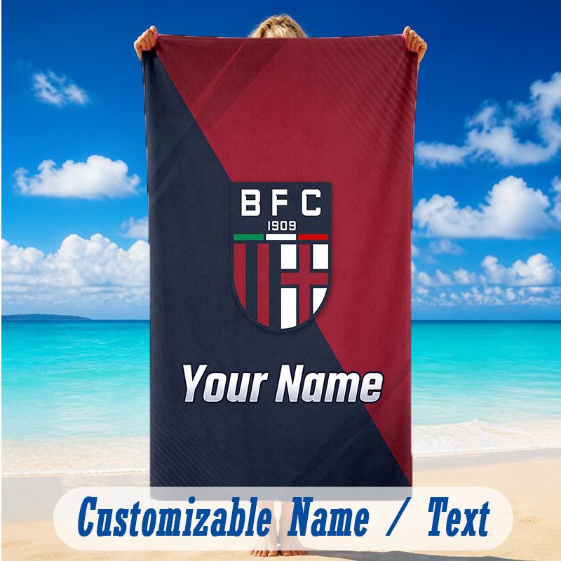 Beach Towel Custom Name Text, Quick Dry Large Towel For Beach HomeBologna FC