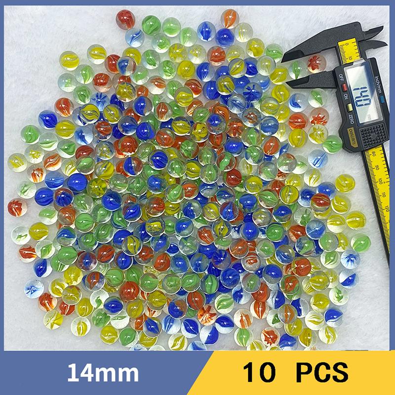 10Pcs 14/16/19/25Mm Colorful Glass Marbles Toy Kids Marble Balls Run Game Solitaire Toy Accs Vase Fillerfish Tank Home Toy Gift