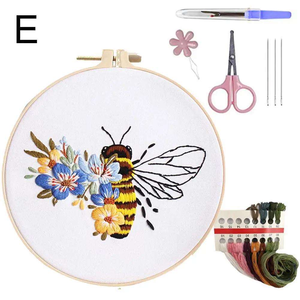 New Best Selling Embroidery Honeybee Diy Material Kit Printed Sewing Patterns Crafting Handmade Supplies Package 3d L6b3
