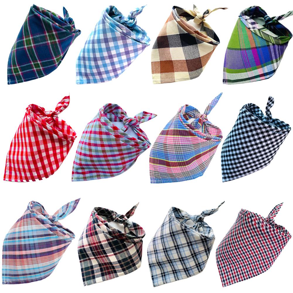 

30/50pcs Plaid Dog Bandana Lot For Small Large Dogs Things And Bows For Dogs Pet Products Washable Bulk Dog Bandanas 30pcs