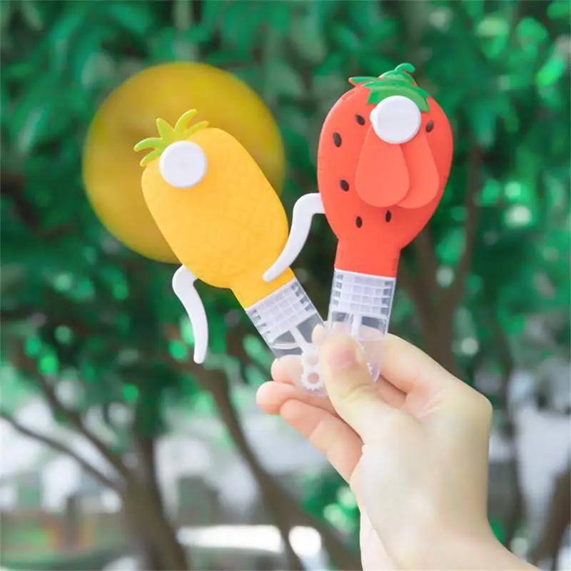Cartoon Hand-pressure Fan Without Battery Portable Handheld Fan Creative Fruit Shape Color Fan Travel  Office Cooling Fan Neck