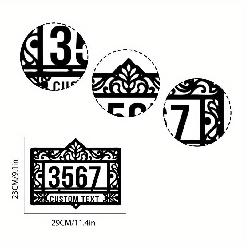 Stylish Personalized Metal Address Plaque, Modern House Numbers Sign for Outside Decor & Front Door