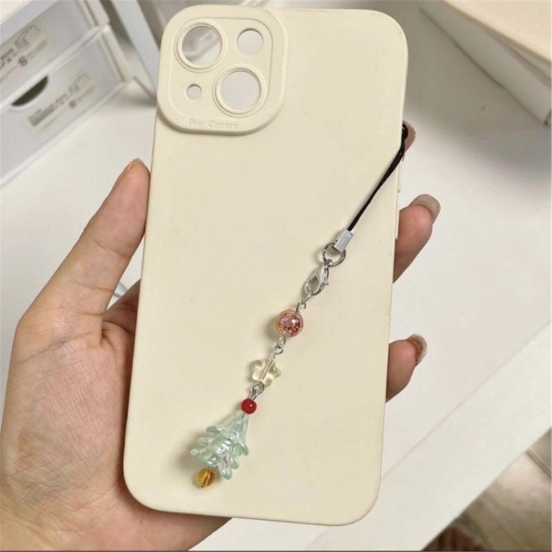 Cute Phone Strap Trendy Phone Chain Christmas Tree DIY Phone Charm for Holidy