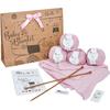 Needle It – Kompletter Strick-Kit für Anfänger mit Stricknadeln – Babydecke zum Selberstricken (pink) - Geschenkidee