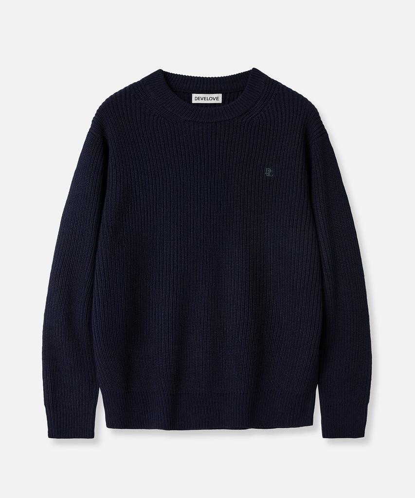 Dibellobeu Essential Oversized Round Hacci Knit_Navy