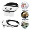 Head-Mounted Magnifier LED Illumination 1.5X/2.5X/3.5X Helmet Style Magnifying Glass Jewelry Watch Maintenance Read Magnifier