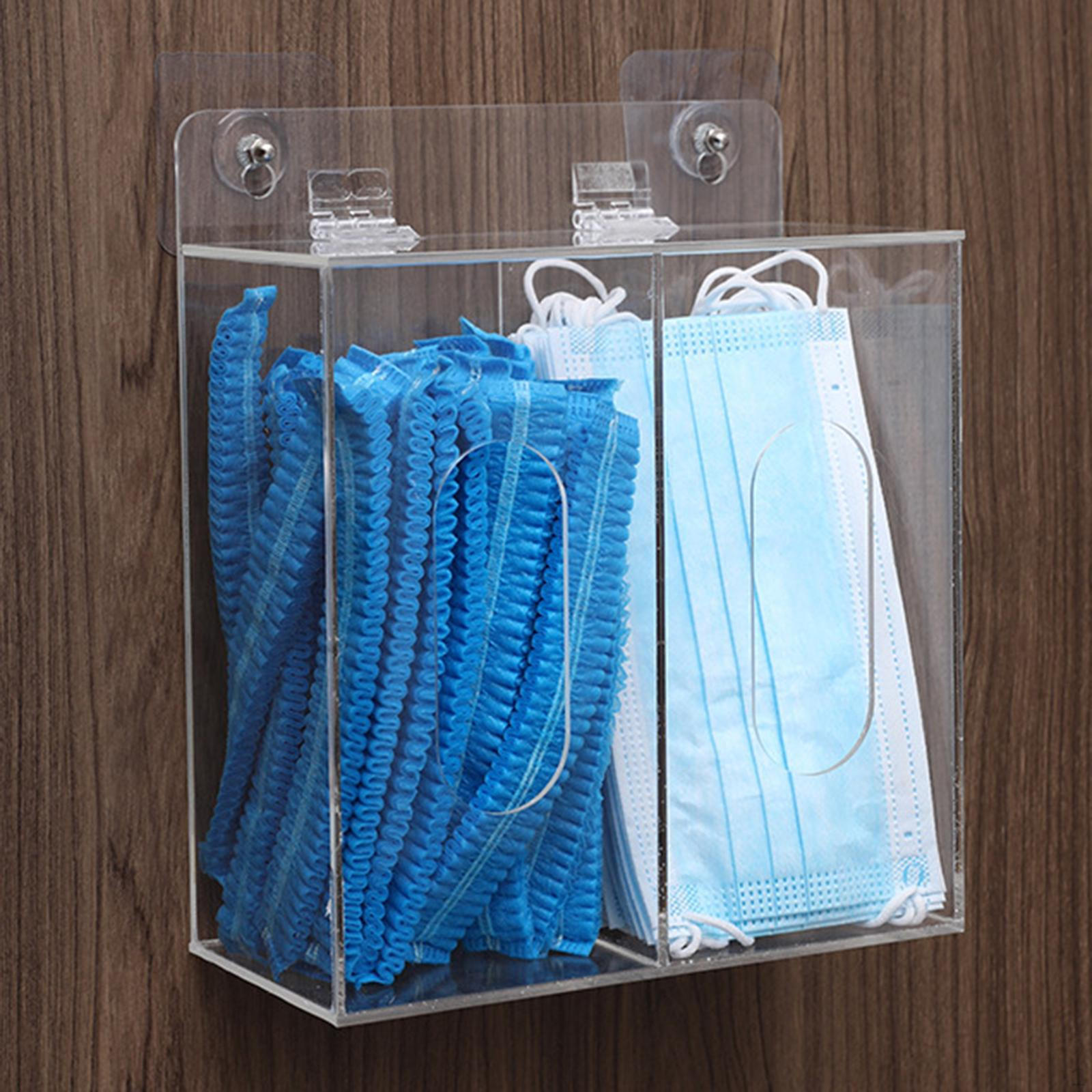 

Акриловый диспенсер для одноразовых перчаток, органайзер для настенного крепления или настольный прозрачный для 2 Grids