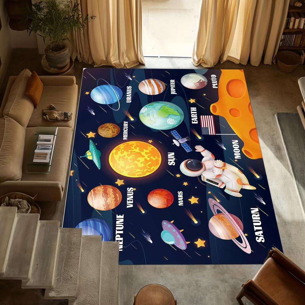 

Solar System Rug Planet Galaxy Design for Living Room Kids Bedroom Space Floor Mat Home Decoration 40x60cm