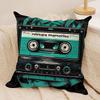 Vintage Cassette Music Tape Cushion Cover Pillowcase Ultra Soft Skin Friendly Fabric Cloud Like Comfort  Concealed Zipper