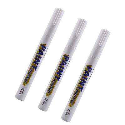 3 stücke Weiß Lackstift Lackmarker Wasserdicht Autoreifen Öllackstift-Set Schnelltrocknend Und Permanent