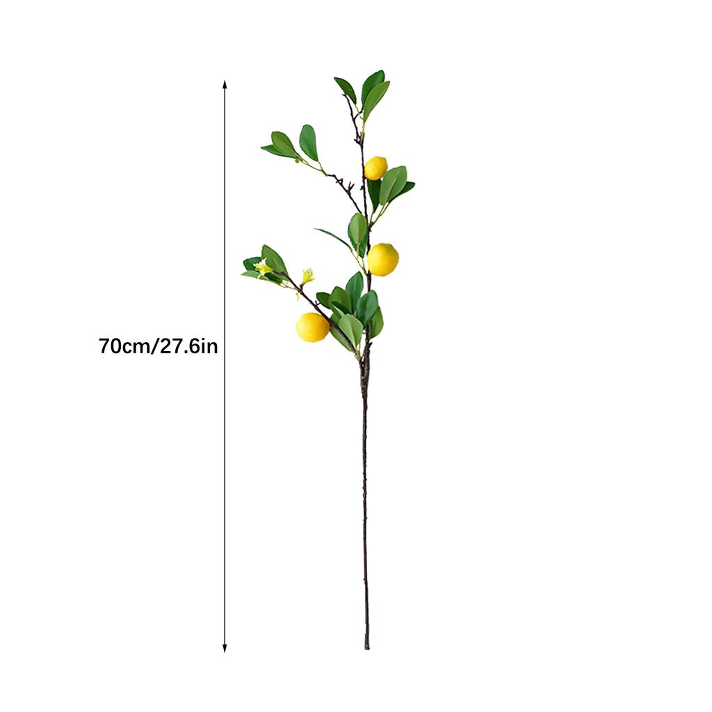 Artificial Lemon Branch Multi Heads Simulated Lemon Decor with Leaves Foam Fruits Wire Stem