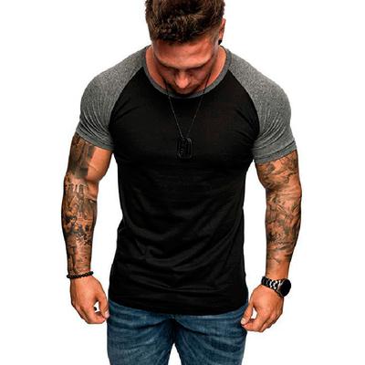 Herren T-Shirt für den Alltag, Sport, Arbeit, Basiskleidung, Sommer, Herren, einfarbig, Slim Fit, lässiges T-Shirt, kurzärmeliges Oberteil