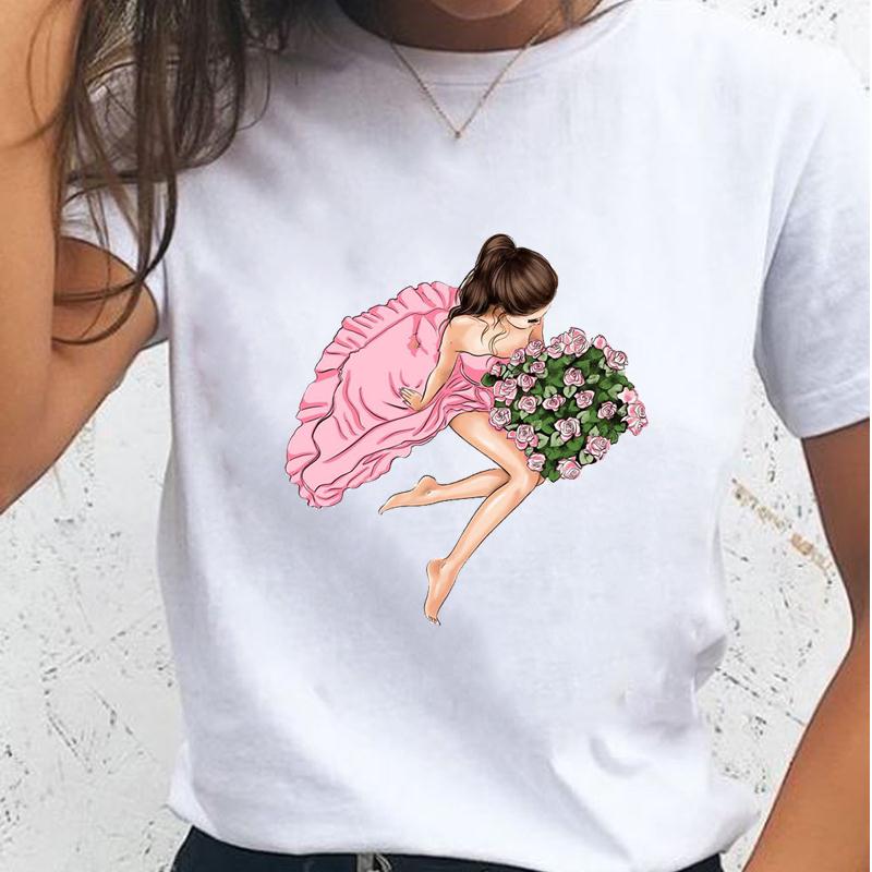 Women T-shirts Watercolor Female T Tee Cartoon Clothes 90s Trend Cute Short Sleeve Casual Shirt Fashion Top Graphic Tshirt