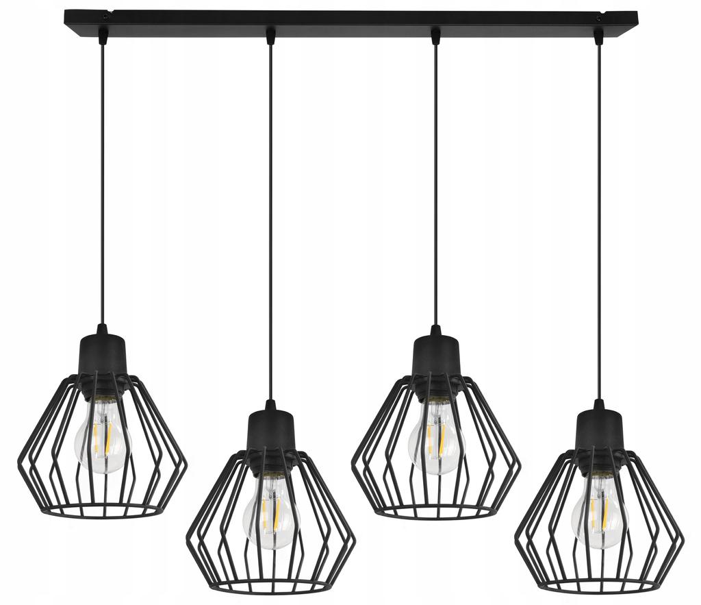 Hanging Lamp, Ceiling Chandelier, Wire Shade, Led